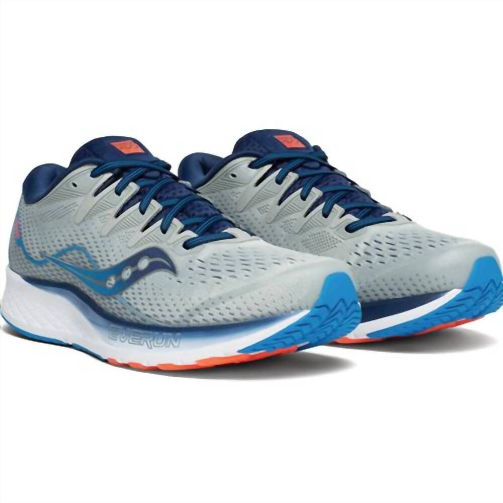 NEW SAUCONY men's ride iso 2 running shoes in grey
